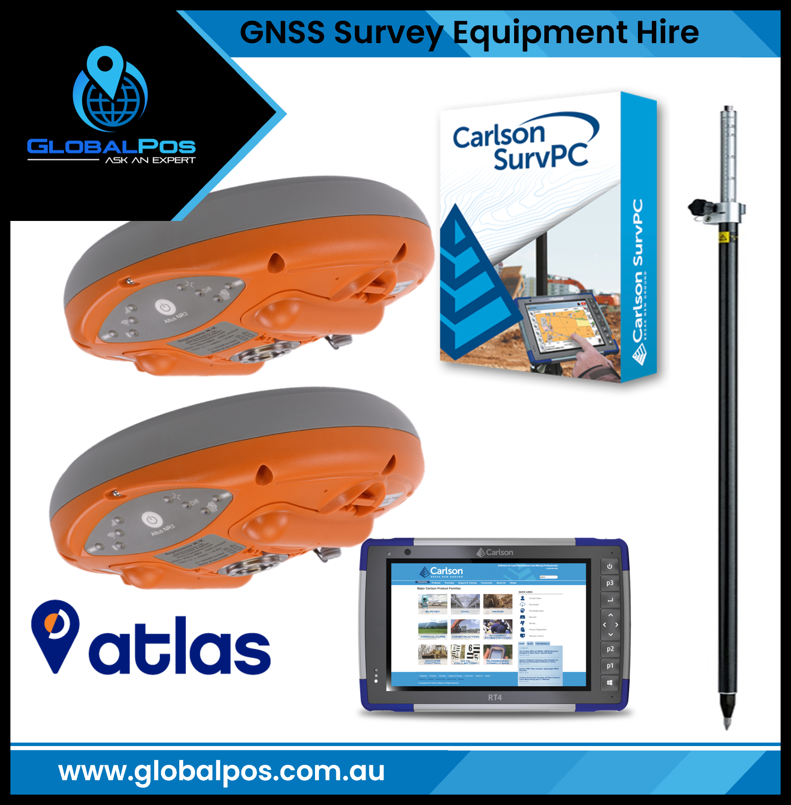 Base Rover Stand GNSS Base & Rover Kit for Hire – GlobalPos Shop